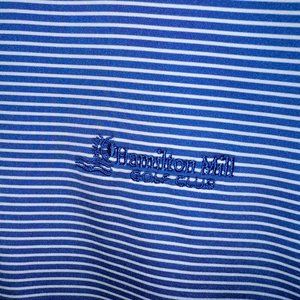 Blue/White Stripe FootJoy Polo. Hamilton Mill Golf Club. Size M